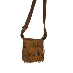 Vtg Minnetonka brown suede fringed hippie boho festival purse